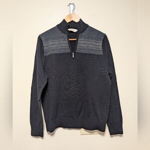 Nicklaus Quarter-Zip Golf Sweater – Black/Gray – Men’s Size S